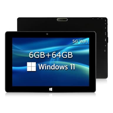 TPSPAD - Tableta táctil de 10 pulgadas, 6GB RAM 64GB Rom, Windows 11, HD 1280x800 IPS, 1.6GHz, procesador, 2MP + 5MP Dual Camera, Dual 3000mAh Battery, GPS, WiFi, Bluetooth 4.2, Tipo C, OTG