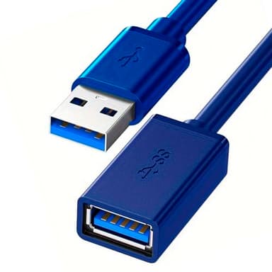 CABLEPELADO Cable Alargador USB 3.0 Super Speed Cable Extensor USB Tipo A Macho a A Hembra Alta Velocidad 5Gbps para Impresora,Ratón,Teclado,Pendrive,Mando de PS, Disco Externo,Ordenador (0.30 m azul)