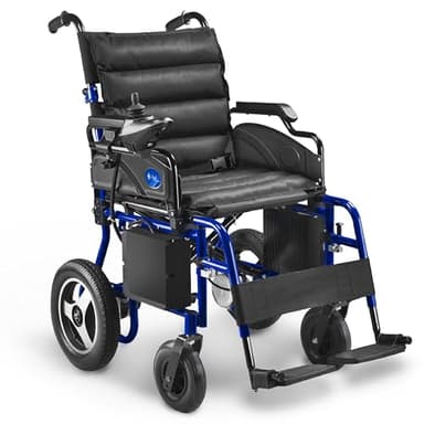 AIESI® Silla de Ruedas eléctrica plegable para personas mayores y discapacitadas AGILA R-EVOLUTION, Reposabrazos y respaldo plegables, Reposapiés extraíbles, Garantía 24 meses