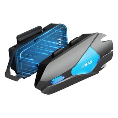 ASMAX Z1 Intercomunicador Casco Moto Bluetooth, 10 Motociclistas Mesh Intercom, Control de Voz, 42 min Carga Rápida/Montaje magnético/Cancelación de Ruido/Emparejamiento Universal, IP67, Individual