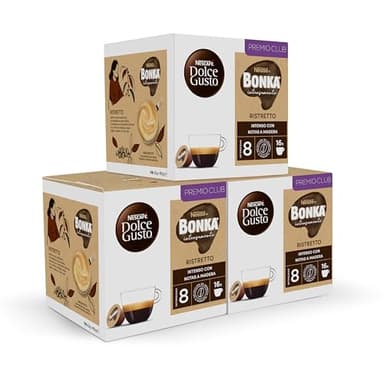 NESCAFÉ Dolce Gusto Bonka Ristretto - Cápsulas de Café, 48 Cápsulas (3 x 16) - Intensidad 8 - Café Arábica y Robusta - Originales para cafeteras Dolce Gusto
