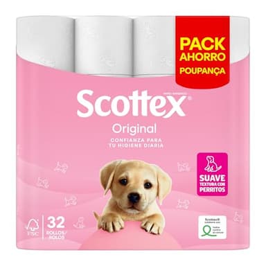 Scottex Original Papel Higiénico Seco 32 rollos