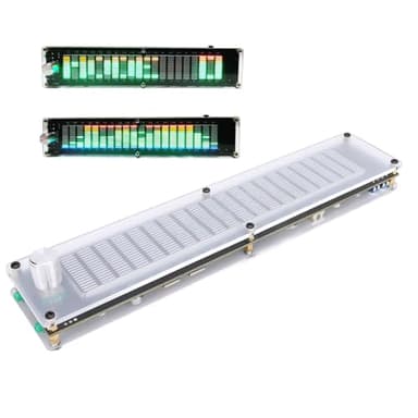 Analizador de Espectro de Audio, Ecualizador de Audio con Pantalla, Luz Indicadora LCD, 10 Modos, 15 Bandas, Ecualizador de Espectro Musical de Doble Canal de 20 a 20 Khz para