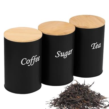 Contenedor De Almacenamiento De Café - De Almacenamiento De Alimentos A Prueba De Presión 3 Uds,Contenedor De Almacenamiento Tarros Para Café Azúcar y Té | Para Avena, Nueces, Harina, Leche De
