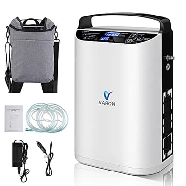 Concentrador de oxígeno portátil, (1 – 5 archivos), flujo de oxígeno de flujo ajustable, 90% ± 3% dispositivo de oxígeno para el hogar, máquina de oxígeno para viajes y hogar