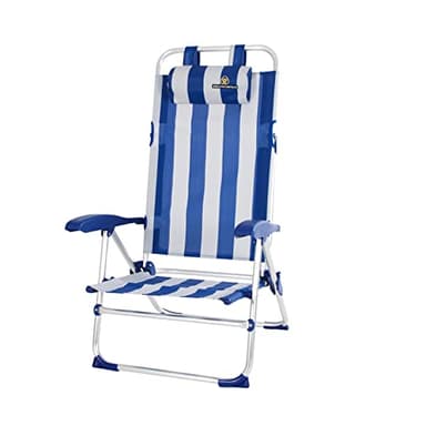 CREVICOSTA QUALITY MARK MARCAS DE CALIDAD - Bio 12009 Silla de Playa Plegable con reposabrazos y 9 Posiciones (Marinera)