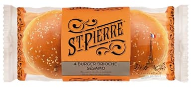 St Pierre - Pan Brioche para Hamburguesa con Semillas de Sésamo (4 unidades, 250g)