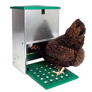 FINCA CASAREJO Comedero gallinas antipájaros - Comedero automático para gallinas - Tolva Exterior - Capacidad 12 kg - Incluye Guía Práctica de Alimentación de Las Gallinas