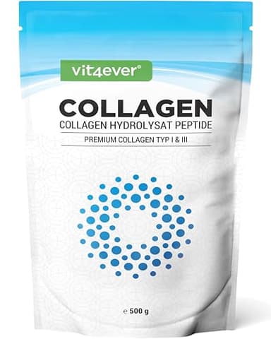 Colágeno en Polvo 500 g - 100% Péptidos hidrolizados de Colágeno Bioactivo - Tipo 1 y 3 - Sabor neutro - Sin aditivos