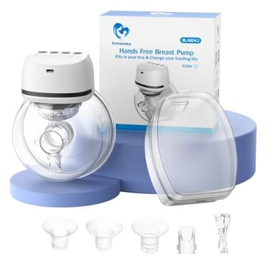 Sacaleches Eléctrico Portátil Bellababy, Manos Libres, Bajo Ruido, Extractor de Leche Viene con Bridas de 24 mm, 4 Modos y 6 Niveles de Succión, 1 Unidad, Gris, EU8042