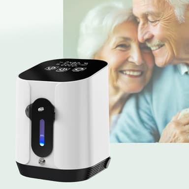 Concentrador de oxígeno portátil Creliver de 1-4 l con humidificación, atomización y función aniónica. Generador de oxígeno compacto para el hogar, viajes, coche y asistencia respiratoria