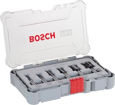 Bosch Professional Set de Brocas Fresadoras Rectas de 6 Piezas (para madera, vástago de Ø 8 mm, Accesorios Fresadoras)