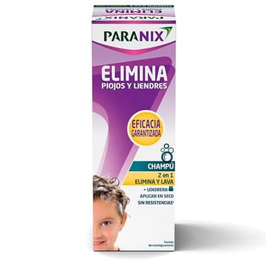 Paranix Elimina Piojos y Liendres, Champú 2en1, elimina piojos y lava el cabello al mismo tiempo - Incluye Lendrera - Sin insecticidas - 200ml