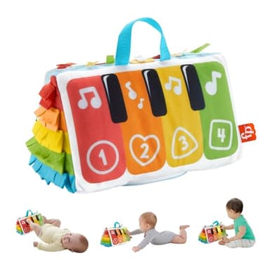 Fisher-Price Kick & Play Piano blandito pataditas, peluche con actividades, luces y sonidos, juguete para bebé recién nacido (Mattel HND54)