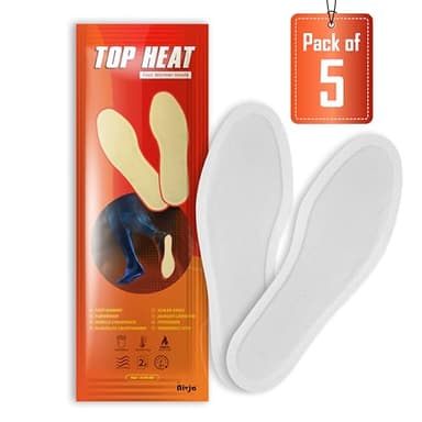 Nivja Top Heat - Calentadores de pies, 5 pares, 8 horas de calor, activado por aire, calor instantáneo, 100% natural, pequeño (36-38)