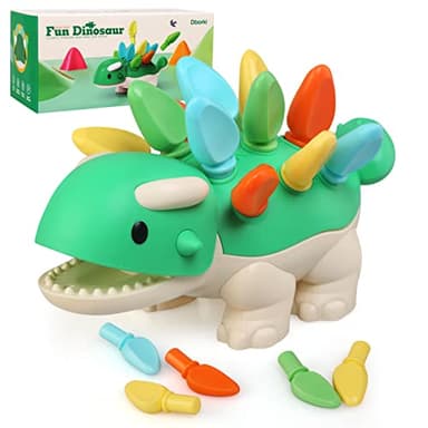 LinStyle Juguetes Montessori 18 Meses, Dinosaurio Juegos Motricidad Fina 2 3 Años, Juguetes de Habilidades Motoras Bebe, Conteo y Clasificación de Colores Juegos Educativos Regalo para Niños 2 3 Años