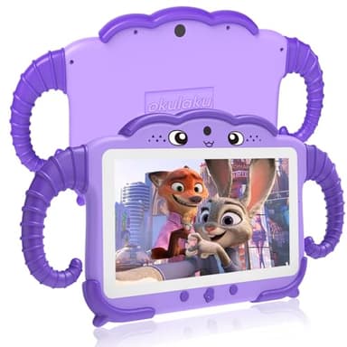Tableta Infantil de 7 Pulgadas para Niños de 3-14 Años, Android con Funda, 2 GB+32 GB, Protección, GMS Certified, WiFi, Cámara Dual, Google Play Store