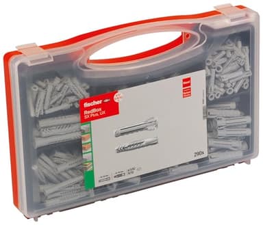 fischer - Caja de tacos para pared SX/UX para colgar tv pared, 290 unidades