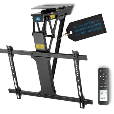 Xantron® DEHA-600E-Roto Soporte de techo para TV Eléctrico Abatible, Inclinable y Giratoria / 81-190 cm [Control por voz] Soporte de techo para televisor/monitor Soporte de techo/Soporte de TV incl