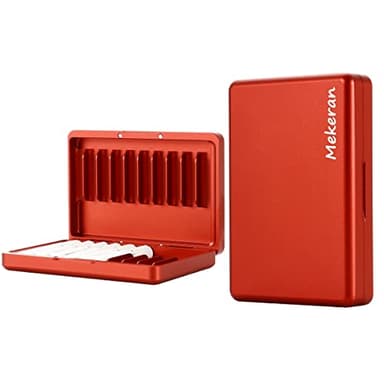 Mekeran Caja de almacenamiento de aleación de aluminio para iQOS Heets/Cigarette, funda rígida protectora para la vida diaria y viajes (rojo)