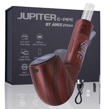 KinZon Vaporizador Júpiter Retro Pipe – Evaporador para hierbas secas con pantalla OLED de 0,66 pulgadas y vibración, control preciso de la temperatura 100 ° C-252 °C, cámara de cerámica, 1100 mAh