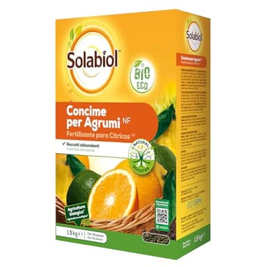 Solabiol Fertilizante cítricos, ingredientes 100% orgánicos con estimulador radicular para una mejora de la cosecha.1.5Kg