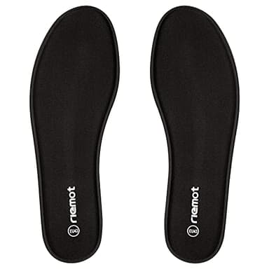 riemot Plantillas Memory Foam para Zapatos de Hombre y Mujer, Plantillas para Zapatillas Botas, Cómodas y Amortiguación para Trabajo, Deportes, Caminar, Senderismo, M-Negro EU 43