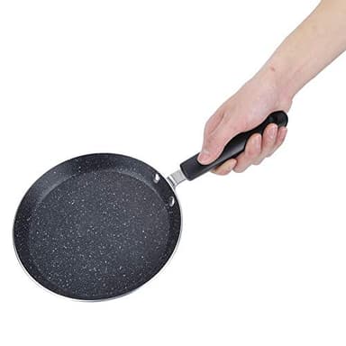 HERCHR Sartén antiadherente para crepes, Sartén plana de Aluminio para panqueques, Plancha Tawa con empuñadura anti-quemaduras, Compatible para Estufa de inducción(18.6cm)