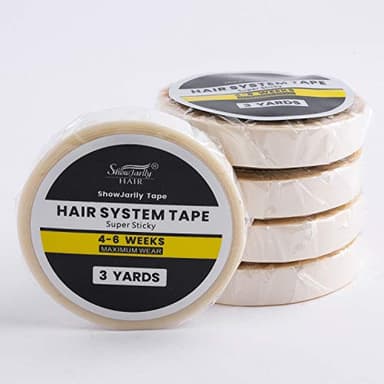 ShowJarlly Rollo de cinta 3 yardas Extensiones largas de 8 mm de ancho Extra fuerte Cinta adhesiva de doble cara transparente para la peluca delantera de encaje (0,8 cm * 3 yardas)