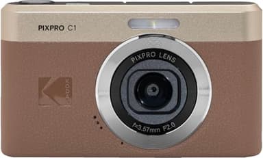 KODAK Pixpro C1 - Cámara Digital ultracompacta | 13MP BSI CMOS, Zoom 4X, Pantalla LCD de 2.8 Pulgadas, Flash LED - Marron