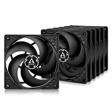 ARCTIC P12 (5 Piezas) - Ventilador PC 120mm, Fan 120mm, Ventilador de Caja, Optimizado para Presión, 1800 RPM - Negro