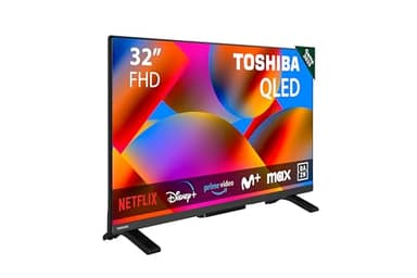 Toshiba 32QV2F63DG Smart TV de 32" QLED, con Resolución Full HD (1920 x 1080), HDR, Compatible con Asistente de Voz Alexa, Bluetooth
