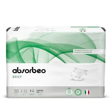 Absorbeo Pañal Pantalón Extra, Dispositivos Absorbentes para Incontinencia Moderada, Comodidad Absoluta, Protección Total, Sistema Antiodor, Totalmente Transpirables, Unisex, Talla M, 30 Piezas