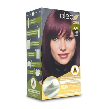 ALEA - Tinte Pelo Mujer - Alea Color - Nº 5.69 K - Color Violín Intenso - Coloración Permanente en Crema - con Aceite de Argán y Macadamia - Cobertura de Canas - Máxima Protección y Cuidado