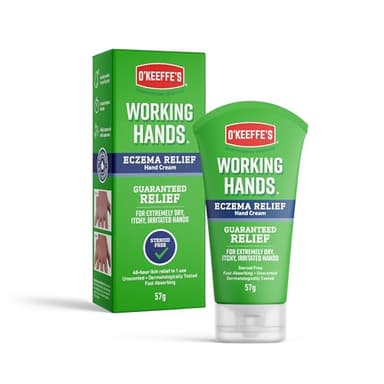 O'Keeffe's Crema de manos para aliviar el eczema Working Hands, 57 g, para manos extremadamente secas, irritadas y con picazón | Sin esteroides, dermatológicamente probado con alivio de la picazón dur