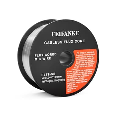 FEIFANKE Alambre de Soldadura 1,0 mm 1KG Hilo Flux E71T-GS Hilo Soldar Sin Gas Para Máquina de Soldar, Rollo de Alambre D100 1 Pieza