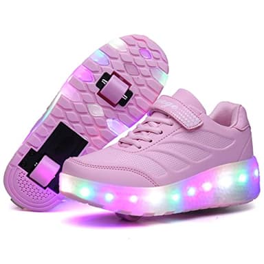Zapatos con Ruedas Zapatillas con Dos Ruedas para niños y niña Led Luces Zapatillas con Ruedas Se Puede Bambas con Ruedas Carga con USB Automática Calzado de Skateboarding