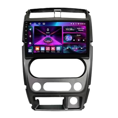 Estéreo de Coche de Doble DIN Android 14 de 9" para Suzuki Jimny 2007-2013 con Bluetooth CarPlay inalámbrico Cámara de Respaldo Controles del Volante GPS Navi(X10(1+32G))