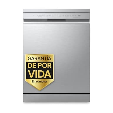 LG DF273FV - Lavavajillas QuadWash Steam, Sistema EasyRack, Bandeja para Cubiertos, Smart Diagnosis, Apertura Automática, Eficiencia A, Capacidad 14, Motor Silencioso, Inox Antihuellas