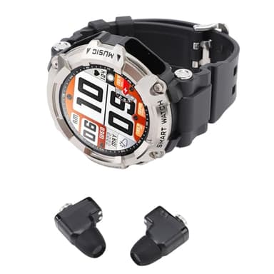 RiToEasysports Reloj Inteligente 2 en 1 con Auriculares Inalámbricos, Pantalla HD de 1,52 Pulgadas Fitness Tracker Smartwatch MP3 Almacenamiento de Música NFC, con Tecnología Inteligente de (Silver)