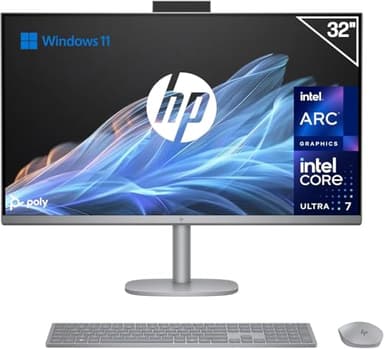 HP OmniStudio X All-in-One 32 UHD 4K (Procesador Intel 7 258V, 32GB RAM, 1TB SSD, Windows 11) - Teclado QWERTY Español - Silver