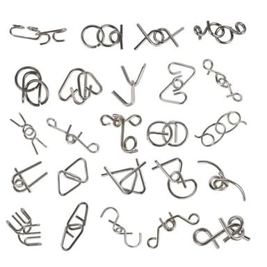 Set de Rompecabezas de Metal 24 Piezas, Juegos de ingenio para Adultos, Juegos de Paciencia para Adultos, Juegos de Inteligencia, Rompecabezas IQ 3D, Idea de Regalo para Todas Las Edades.