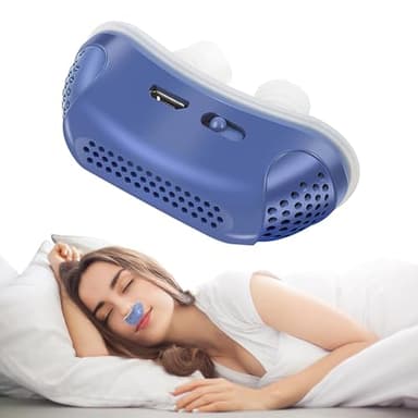 GAOXIAO CPAP Maquina Apnea del Sueño Portatil, Dispositivo Antironquidos Transpirable para Hombres y Mujeres Solución Eficaz para Dejar de Roncar Mejora la Calidad del Sueño Blue
