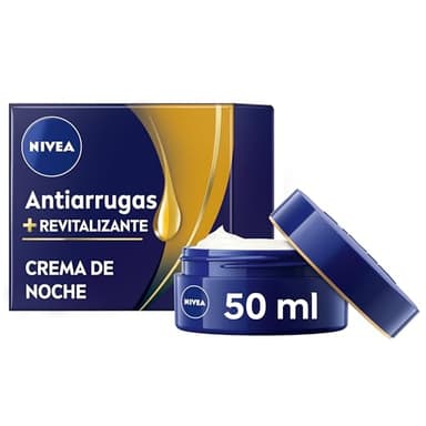 NIVEA Crema de Noche Antiarrugas Revitalizante 55+ - Hidratante - Con Aceite de Aguacate, Calcio, Pantenol - Reduce Arrugas, Líneas de Expresión - Estimula Renovación de la Piel - Piel Madura - 50 ml