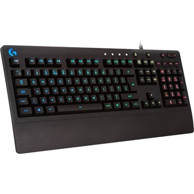 Logitech G213 Prodigy Teclado Gaming, Retroiluminado RGB LIGHTSYNC, Resistente a Salpicaduras, Personalizable, Controles Multimedia, Disposición QWERTZ Alemán, Negro