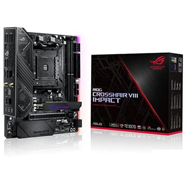 ASUS ROG Crosshair VIII Impact - Placa Base Gaming Mini-DTX AMD AM4 X570 con Tarjeta SO-DIMM.2 (Dos M.2), Wi-Fi 6, PCIe 4.0, Sonido SupremeFX, Iluminación Aura Sync RGB, SATA 6 GB/s y USB 3.2 Gen. 2