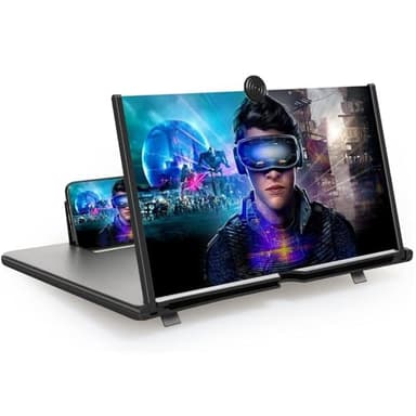 Homavit Amplificador de Pantalla de móvil, 16 Pulgadas HD Lupa para movil, Amplificador de Pantalla, para Todos los Smartphones, para Ver películas y Videos (Negro)