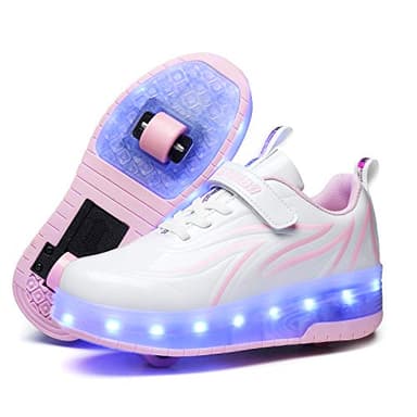 Zapatos con Ruedas Zapatillas con Dos Ruedas para niños y niña Led Luces Zapatillas con Ruedas Se Puede Bambas con Ruedas Carga con USB Automática Calzado de Skateboarding