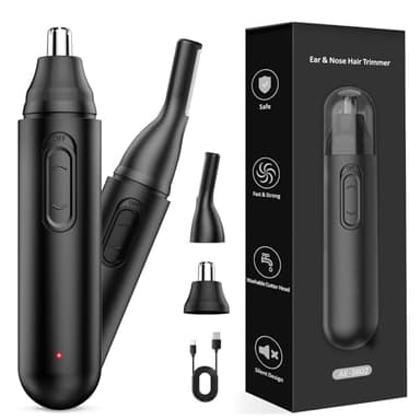 corta pelos nariz y orejas hombre profesional electrica - cortapelos nariz y oreja, Sin Dolor Quita Pelos, Cuchilla Hipoalergénica de Doble Filo, Recargable por USB Inalámbrico, Negro
