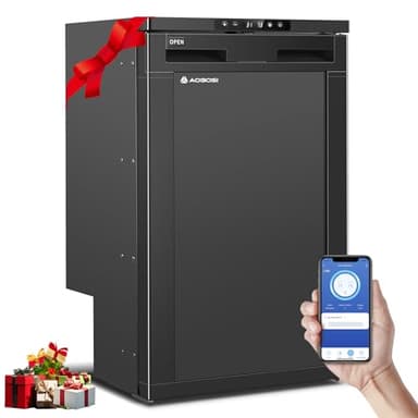 AAOBOSI 83L Nevera Portatil Electrica, Nevera Portatil con APP, con Luz LED, 12/24V DC, -20°C a 20°C Nevera Coche, Para Coches, Camiones, Todoterrenos, Caravanas, Barcos, Camping y Viaje